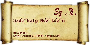 Székely Nátán névjegykártya